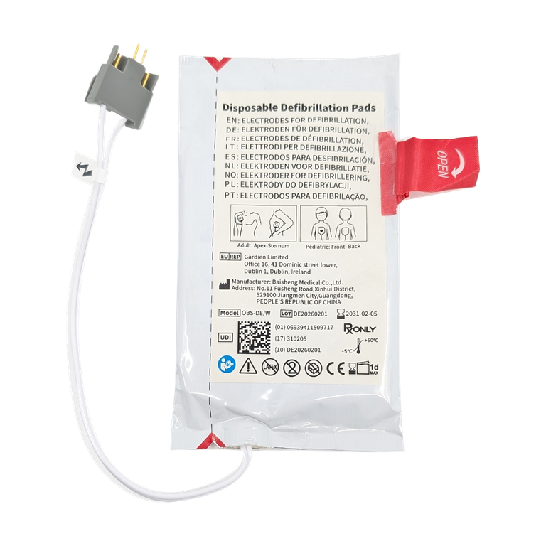 Original-Defibrillationselektroden OBS-DE/W mit Kabel und Stecker für ViVest P3